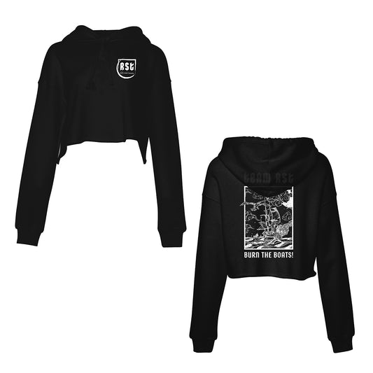 WMNS CROPPED HOODIE - BURN THE BOATS