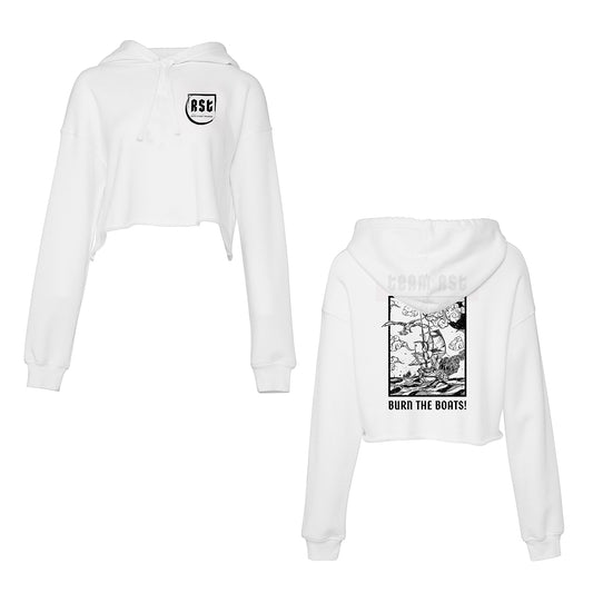 WMNS CROPPED HOODIE - BURN THE BOATS